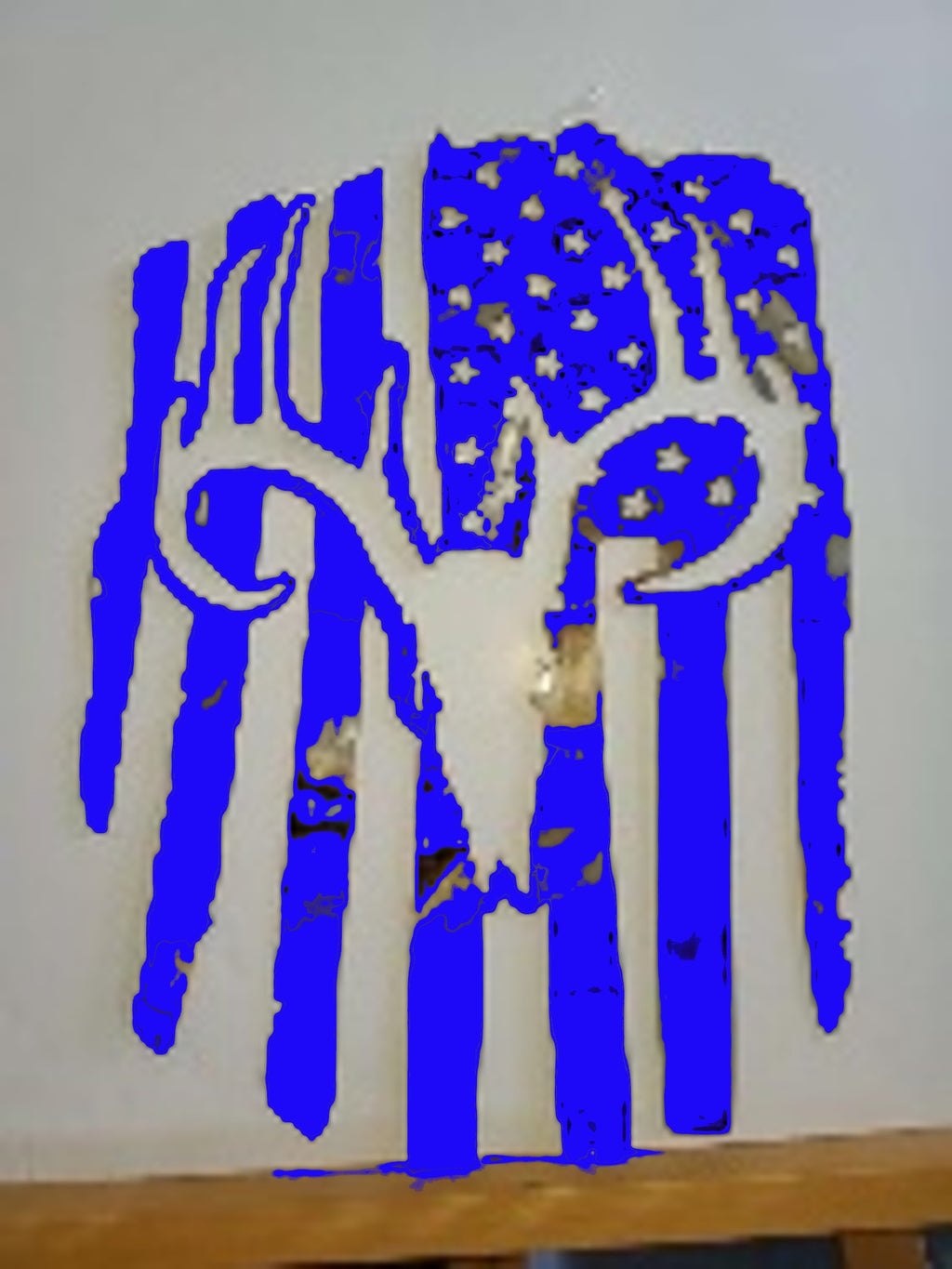 Distressed Deer Flag Sign