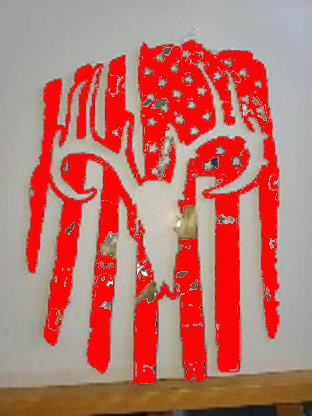 Distressed Deer Flag Sign