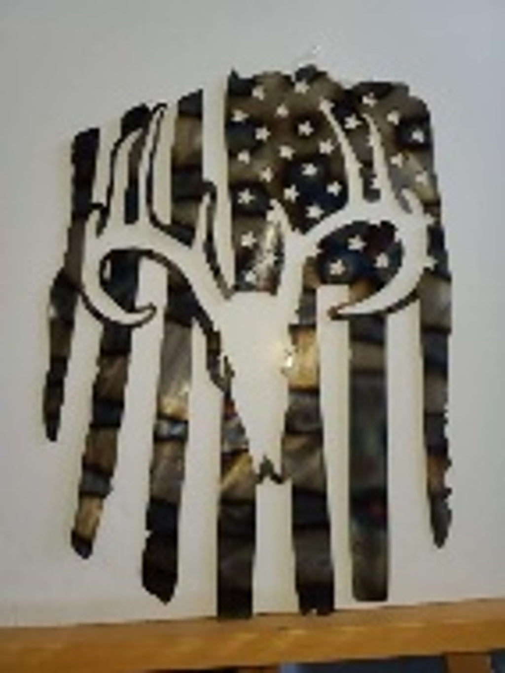 Distressed Deer Flag Sign
