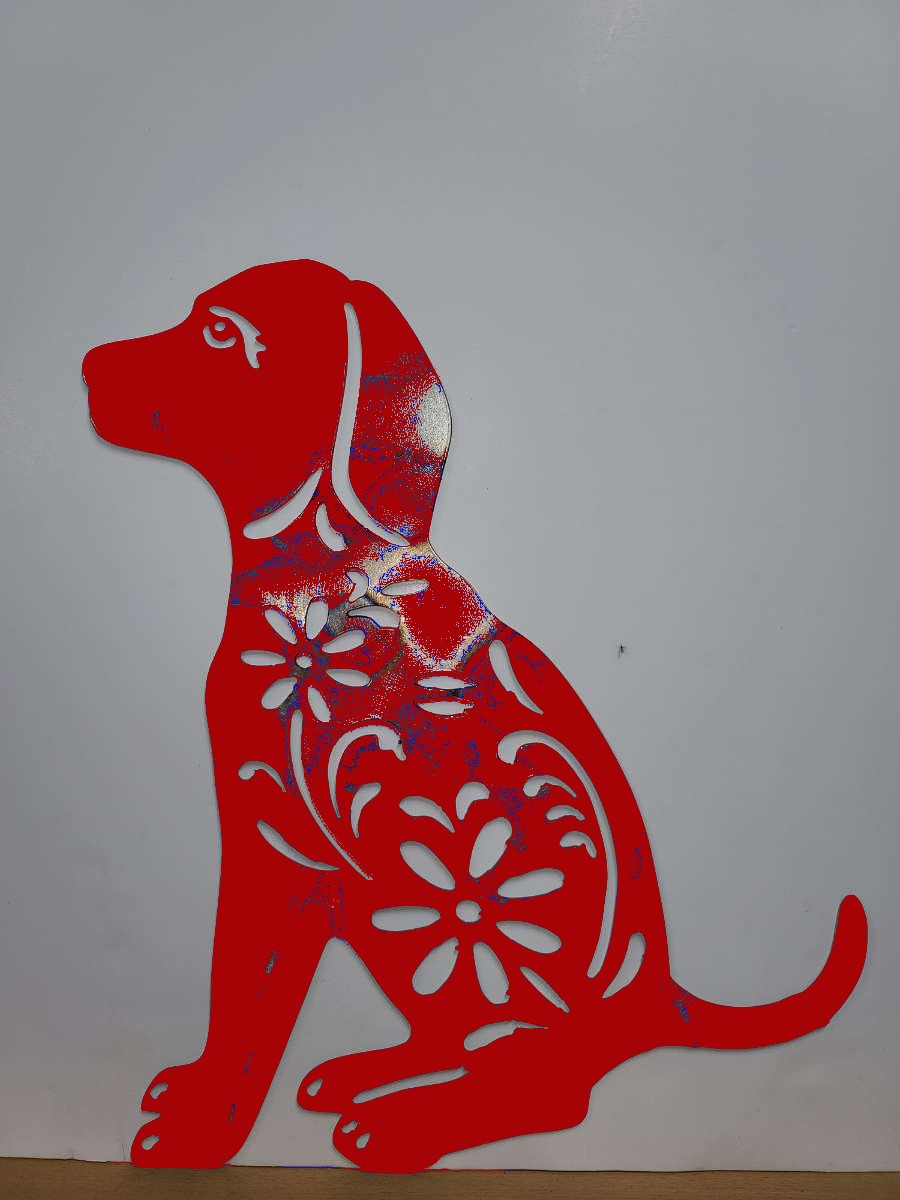 Flowered Dog Sign