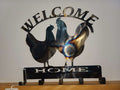 Rooster & Hen Welcome Home Sign