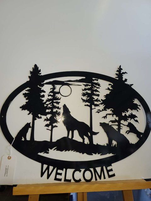 Welcome Wolf Sign