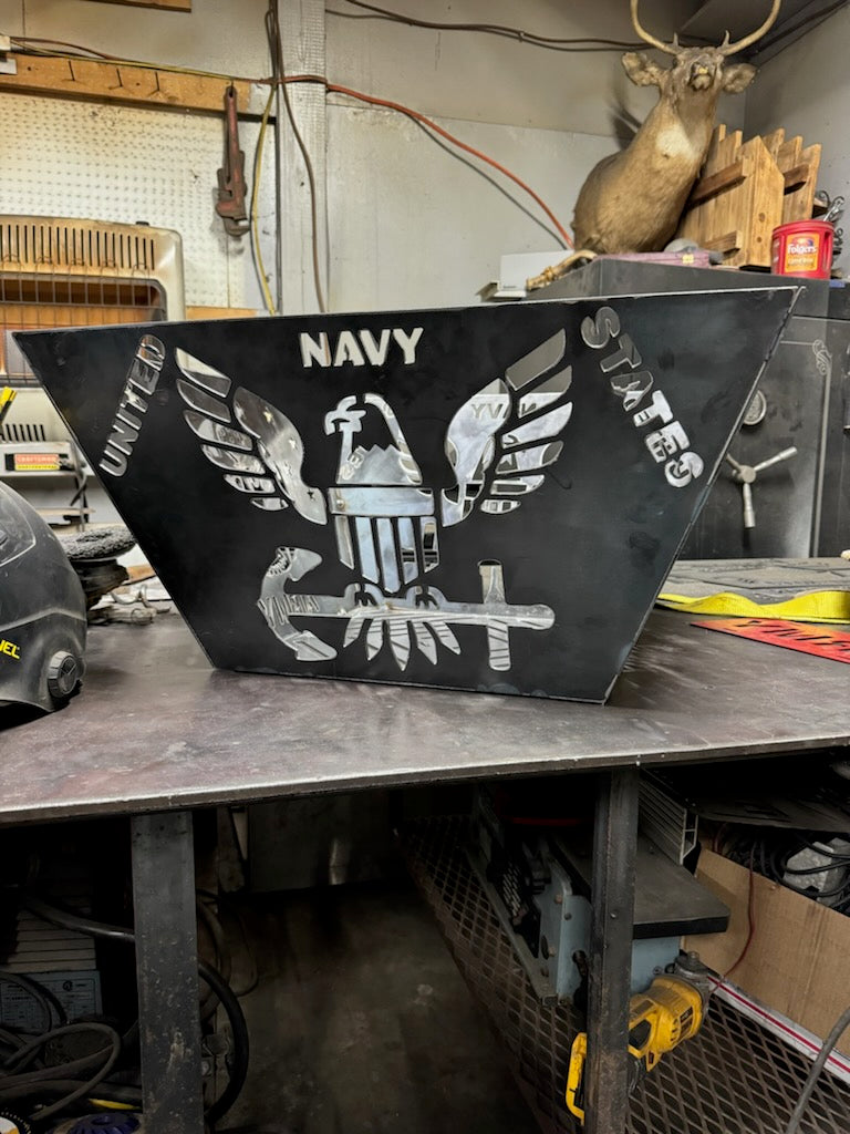 Navy/Army Retirement Fire Pit
